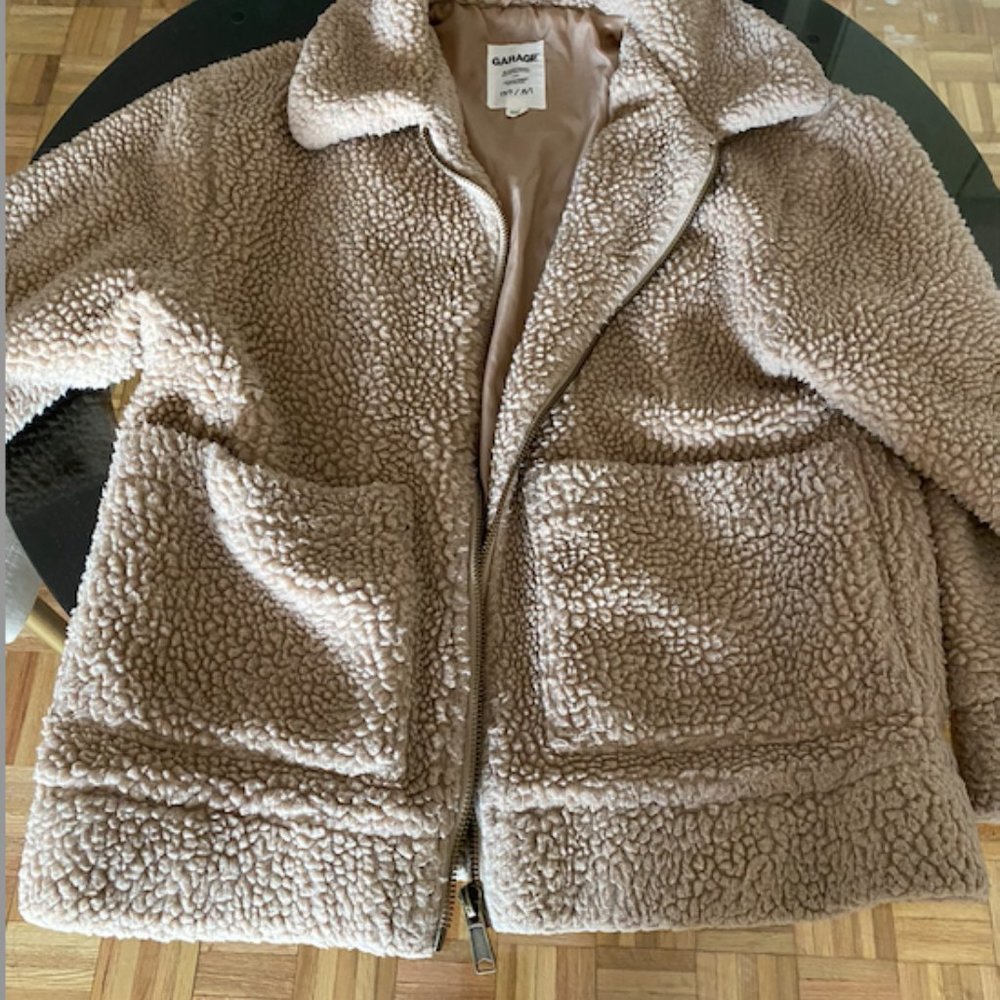 Garage Furry Tan Teddy Sherpa Jacket